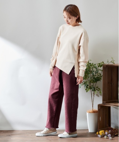 cepo（セポ）の「カラーデニムラップパンツ（その他パンツ・レディース・ブラック/ワインレッド/ダークインディゴブルー/グリーン/ワンウォッシュ・M/S）」の18枚目の写真