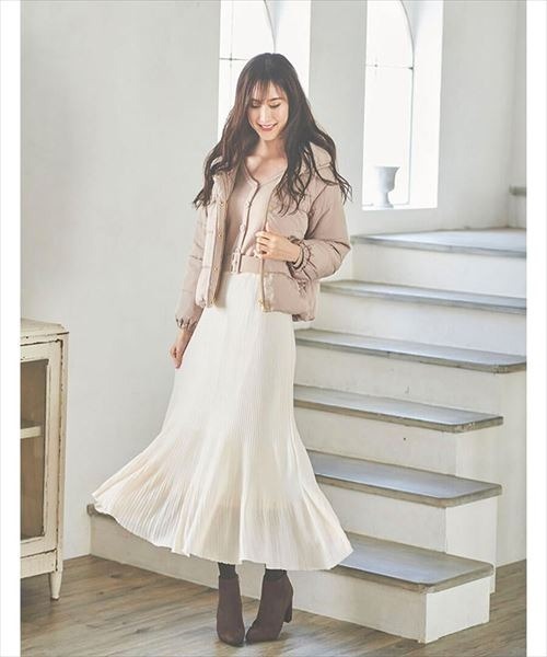 染めブルーフォックス ピンクベージュ ショートコート レディース 秋冬