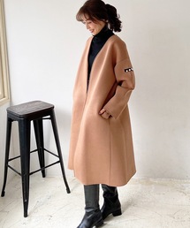 袖パールボンディングコート