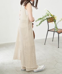 Chaco closet | カギ編みロングジレにもなるリネンライク３wayクロシェワンピース(ワンピース)