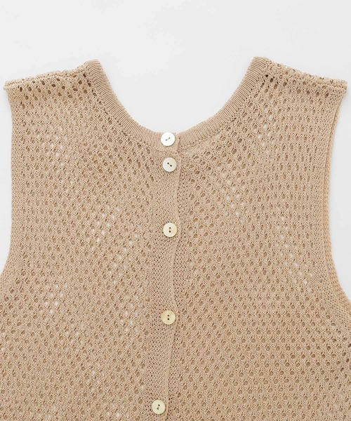 Chaco closet(チャコ クローゼット)の「カギ編みロングジレにもなるリネンライク3wayクロシェワンピース(ワンピース・レディース・ブラック/ベージュ/ブラウン/オレンジ/グリーン系その他/キナリ・FREE)」の9枚目の写真