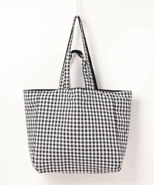 STYLEBLOCK（スタイルブロック）の「ギンガムチェック×無地リバーシブル2WAYトートバッグ（トートバッグ・レディース・ブルー/ブラック/カーキ/ピンク/イエロー・FREE）」の14枚目の写真