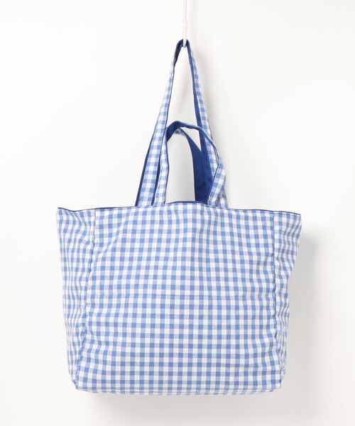 STYLEBLOCK（スタイルブロック）の「ギンガムチェック×無地リバーシブル2WAYトートバッグ（トートバッグ・レディース・ブルー/ブラック/カーキ/ピンク/イエロー・FREE）」の16枚目の写真