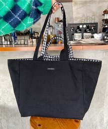 ギンガムチェック×無地リバーシブル2WAYトートバッグ