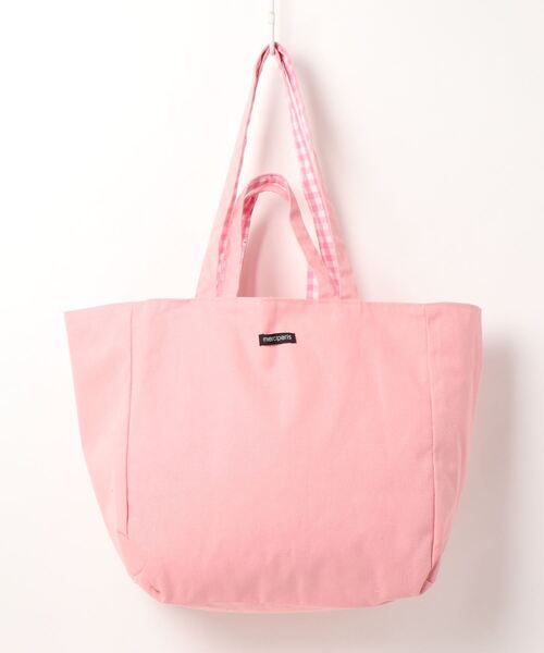 STYLEBLOCK（スタイルブロック）の「ギンガムチェック×無地リバーシブル2WAYトートバッグ（トートバッグ・レディース・ブルー/ブラック/カーキ/ピンク/イエロー・FREE）」の7枚目の写真