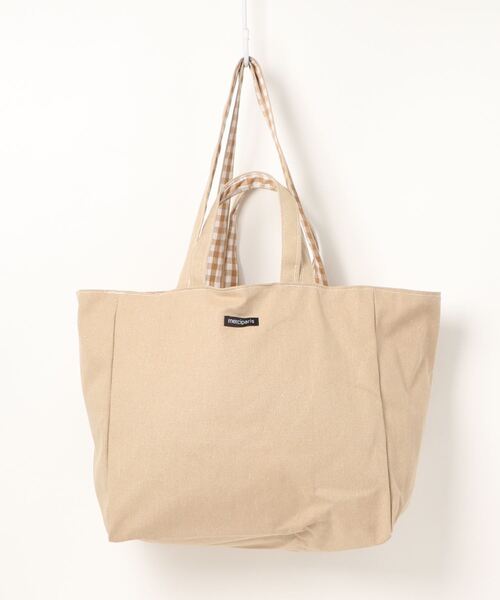 STYLEBLOCK（スタイルブロック）の「ギンガムチェック×無地リバーシブル2WAYトートバッグ（トートバッグ・レディース・ブルー/ブラック/カーキ/ピンク/イエロー・FREE）」の11枚目の写真