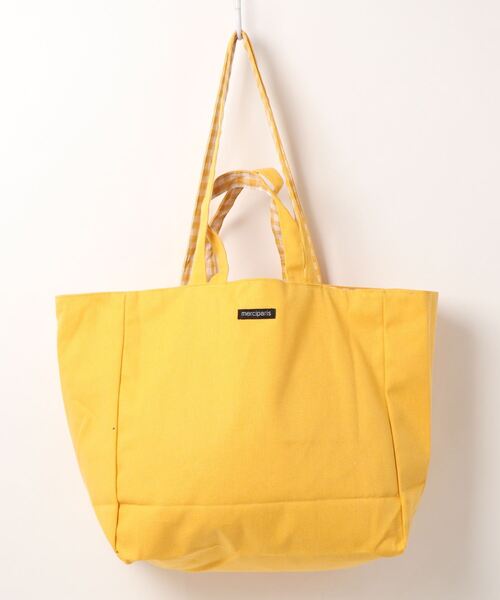 STYLEBLOCK（スタイルブロック）の「ギンガムチェック×無地リバーシブル2WAYトートバッグ（トートバッグ・レディース・ブルー/ブラック/カーキ/ピンク/イエロー・FREE）」の8枚目の写真