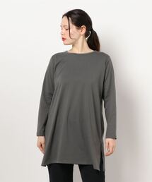 シンプルフレアカットソーチュニックロンT