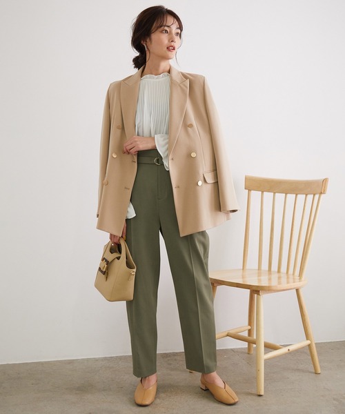 ROPE' PICNIC(ロペピクニック)の「【WEB限定カラーあり】【セットアップ対応】アセテート混ドライタッチテーパードパンツ(その他パンツ・レディース・ベージュ/サックスブルー/ライトグリーン/グレー系その他/グリーン系その他3・40/38/36)」の15枚目の写真