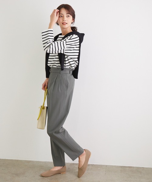 ROPE' PICNIC(ロペピクニック)の「【WEB限定カラーあり】【セットアップ対応】アセテート混ドライタッチテーパードパンツ(その他パンツ・レディース・ベージュ/サックスブルー/ライトグリーン/グレー系その他/グリーン系その他3・40/38/36)」の21枚目の写真