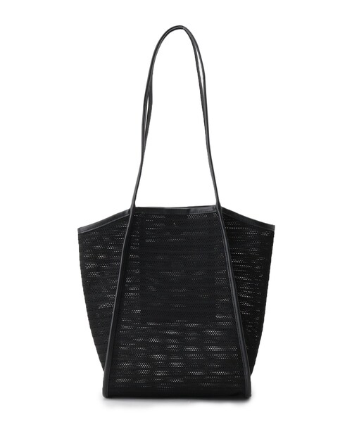 AG by aquagirl（エージーバイアクアガール）の「◆メッシュパイピングトート（トートバッグ・レディース・ブラック/グレー/ライトベージュ・00）」の2枚目の写真