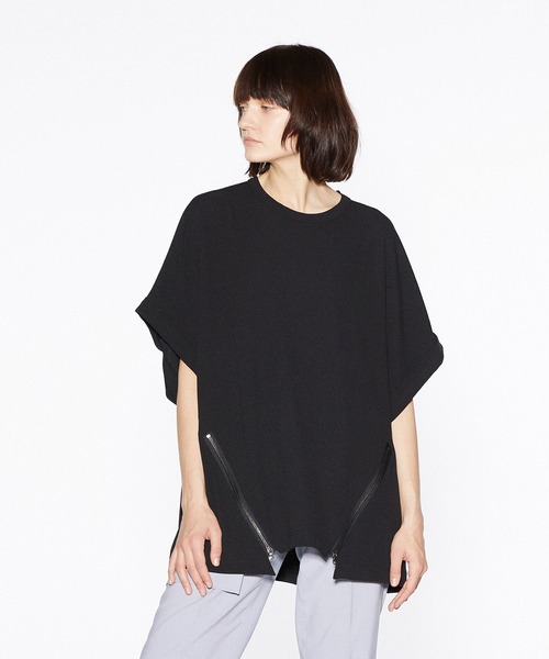SHAREEF(シャリーフ)の「GEORGETTE JQ ZIP-HEM DOLMAN S/S T(Tシャツ/カットソー・メンズ・グレイッシュベージュ/ブラック/チャコールグレー/ホワイト系その他・3/1/2)」の3枚目の写真