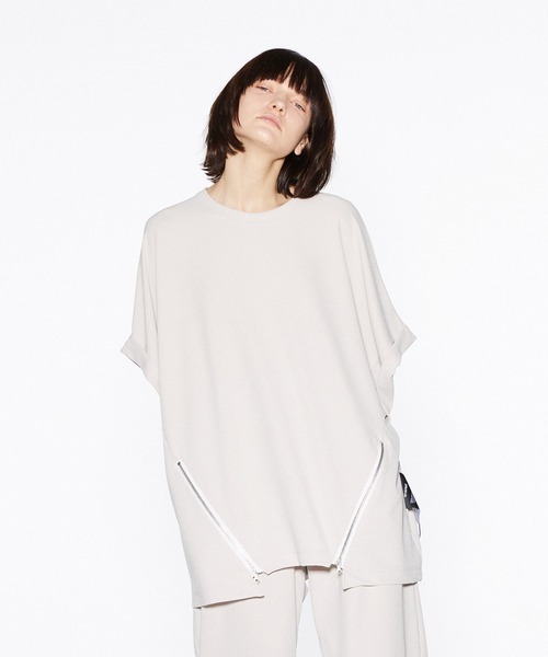 SHAREEF(シャリーフ)の「GEORGETTE JQ ZIP-HEM DOLMAN S/S T(Tシャツ/カットソー・メンズ・グレイッシュベージュ/ブラック/チャコールグレー/ホワイト系その他・3/1/2)」の17枚目の写真