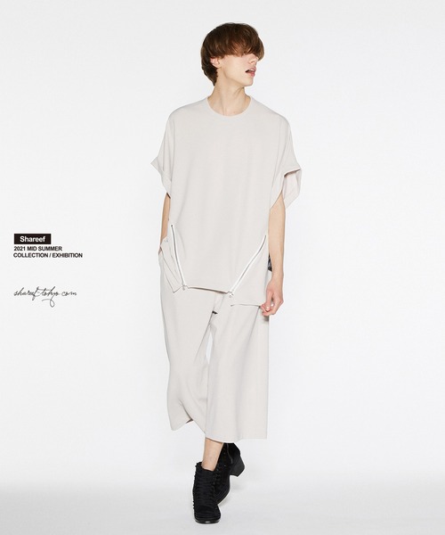 SHAREEF(シャリーフ)の「GEORGETTE JQ ZIP-HEM DOLMAN S/S T(Tシャツ/カットソー・メンズ・グレイッシュベージュ/ブラック/チャコールグレー/ホワイト系その他・3/1/2)」の20枚目の写真