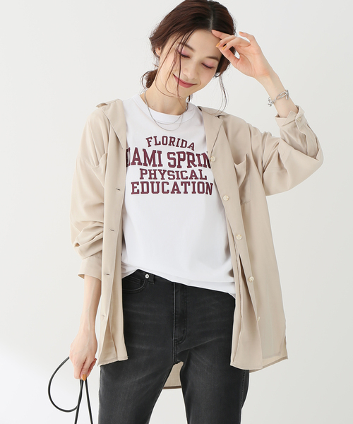 Simplicite（サンプリシテ）の「カイキンシャツ（シャツ/ブラウス・レディース・ベージュ/パープル/アイボリー・FREE）」の2枚目の写真