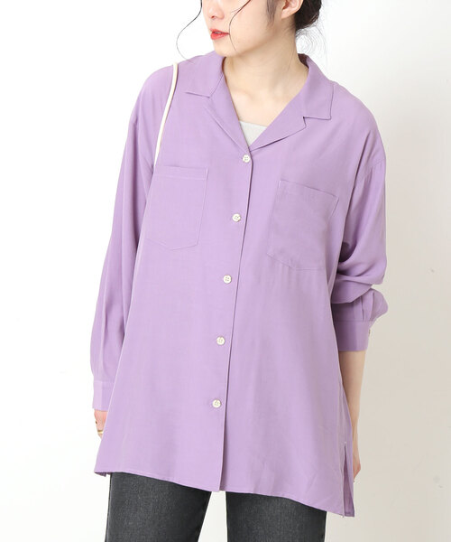 Simplicite（サンプリシテ）の「カイキンシャツ（シャツ/ブラウス・レディース・ベージュ/パープル/アイボリー・FREE）」の3枚目の写真