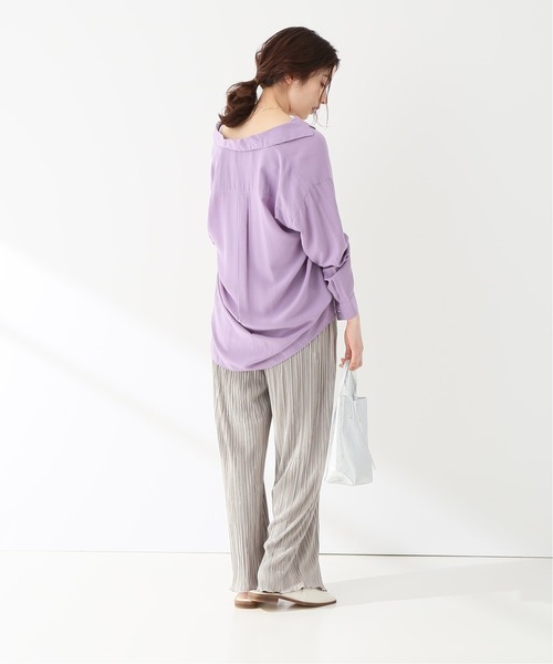 Simplicite（サンプリシテ）の「カイキンシャツ（シャツ/ブラウス・レディース・ベージュ/パープル/アイボリー・FREE）」の7枚目の写真