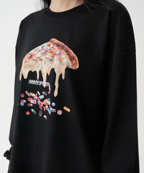 FEKETE(フェケテ)の「FEKETE MADE PIZZADRUGS LONG SLEEVE TEE (Graphic by Grace of God)(Tシャツ/カットソー・メンズ・ホワイト/ブラック・FREE)」の6枚目の写真