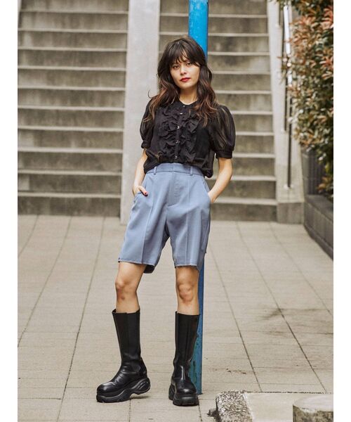 jouetie(ジュエティ)の「カットオフハーフパンツ(その他パンツ・レディース・アイボリー/ブラック/ピンク/ブルー/その他1・MEDIUM)」の18枚目の写真