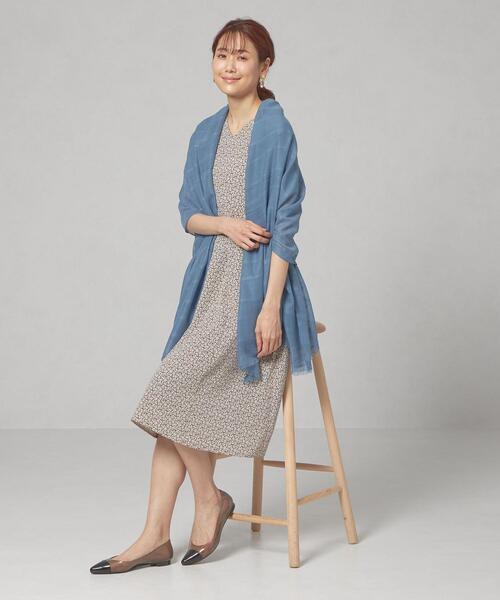 THE STATION STORE（ザ ステーション ストア）の「＜closet story＞ オリガラ ボーダー ストール（ストール/ショール・レディース・グレー/オフホワイト/コバルトブルー・FREE）」の8枚目の写真