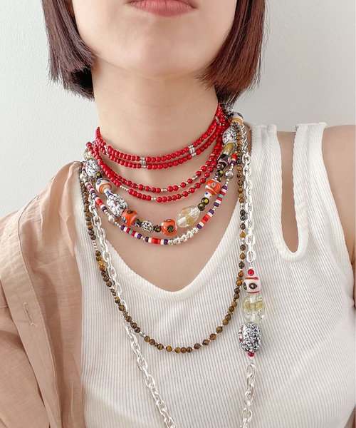 Editors Draw（エディターズドロー）の「SV925×ストーンビーズチョーカー Ria. Jaysmee/リアジェイズミー（チョーカー・レディース・ブラック/ターコイズブルー/レッド/ホワイト×ブルー/ホワイト/ブラック×ホワイト・ONE SIZE）」の18枚目の写真