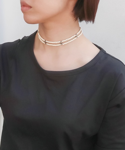 Editors Draw（エディターズドロー）の「SV925×ストーンビーズチョーカー Ria. Jaysmee/リアジェイズミー（チョーカー・レディース・ブラック/ターコイズブルー/レッド/ホワイト×ブルー/ホワイト/ブラック×ホワイト・ONE SIZE）」の20枚目の写真