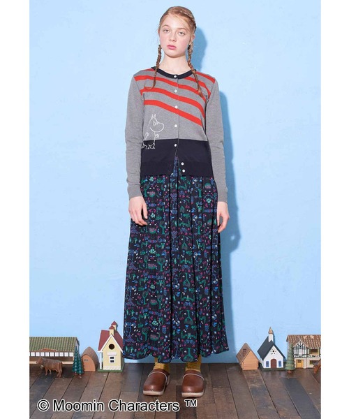 MOOMIN(ムーミン)の「ムーミンと仲間たち ふんわり揺れるシフォンスカート(スカート・レディース・ブラック系その他・SMALL/LARGE/XX-LARGE/X-LARGE/MEDIUM)」の2枚目の写真