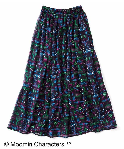 MOOMIN(ムーミン)の「ムーミンと仲間たち ふんわり揺れるシフォンスカート(スカート・レディース・ブラック系その他・SMALL/LARGE/XX-LARGE/X-LARGE/MEDIUM)」の5枚目の写真