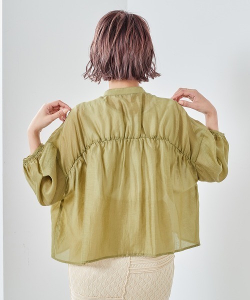 cepo（セポ）の「バックギャザーブラウス（シャツ/ブラウス・レディース・ブラック/グレー/ピンク/グリーン・M）」の4枚目の写真