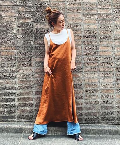 CREDONA(クレドナ)の「VintageサテンOP(ワンピース・レディース・オレンジ・FREE)」の11枚目の写真