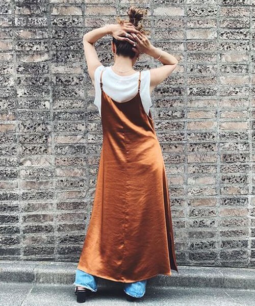 CREDONA(クレドナ)の「VintageサテンOP(ワンピース・レディース・オレンジ・FREE)」の10枚目の写真