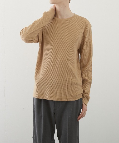 B.I.D.（ビーアイディー）の「《RDS》クルーネック　サーマルロンT（Tシャツ/カットソー・レディース・ホワイト/ブラック/ベージュ/ネイビー/グレー/カーキ/ライトピンク・LARGE/X-LARGE/MEDIUM）」の4枚目の写真