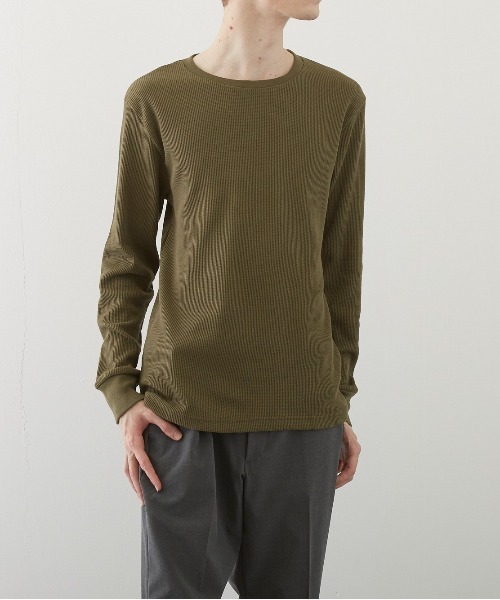 B.I.D.（ビーアイディー）の「《RDS》クルーネック　サーマルロンT（Tシャツ/カットソー・レディース・ホワイト/ブラック/ベージュ/ネイビー/グレー/カーキ/ライトピンク・LARGE/X-LARGE/MEDIUM）」の5枚目の写真