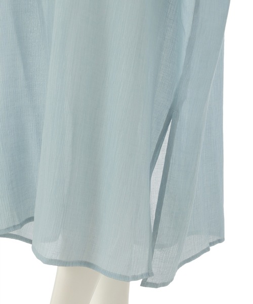 fifth（フィフス）の「ダブルポケットシアーシャツワンピース（シャツワンピース・レディース・ベージュ/ブルー・MEDIUM）」の8枚目の写真