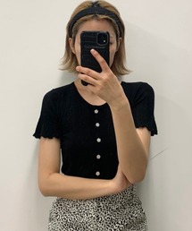 WEGO | WEGO/フラワーボタンショートスリーブカーディガン(カーディガン/ボレロ)