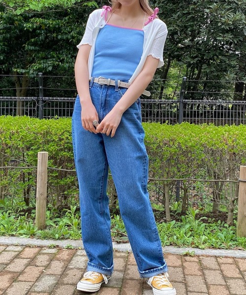 WEGO（ウィゴー）の「WEGO/フラワーボタンショートスリーブカーディガン（カーディガン/ボレロ・レディース・サックスブルー/ライトパープル/ブラック/ホワイト・FREE）」の5枚目の写真