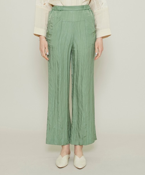 muller of yoshiokubo(ミュラーオブヨシオクボ)の「【muller of yoshiokubo(ミュラーオブヨシオクボ)】Luster straight pants/ラスターストレートパンツ MLS21409(その他パンツ・レディース・イエロー/グリーン・36/38)」の14枚目の写真