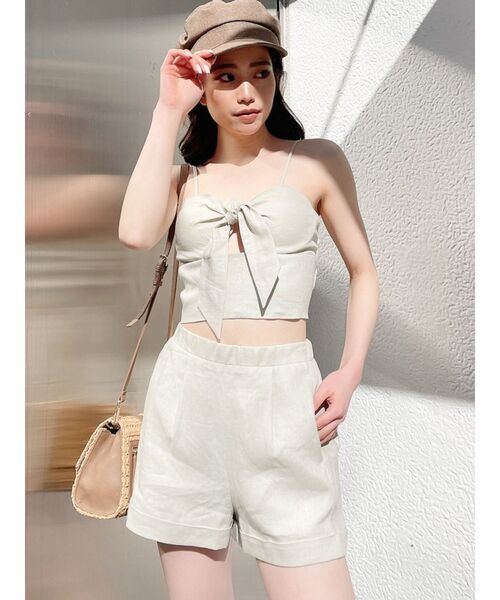 GYDA（ジェイダ）の「【セットアップ着用可】ハイウエストロールアップショートパンツ（その他パンツ・レディース・その他1/カーキ/アイボリー・FREE）」の13枚目の写真