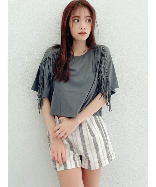 GYDA（ジェイダ）の「【セットアップ着用可】ハイウエストロールアップショートパンツ（その他パンツ・レディース・その他1/カーキ/アイボリー・FREE）」の15枚目の写真