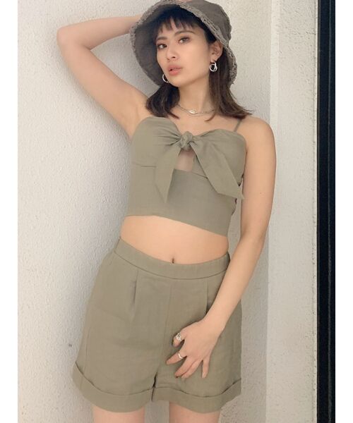 GYDA（ジェイダ）の「【セットアップ着用可】ハイウエストロールアップショートパンツ（その他パンツ・レディース・その他1/カーキ/アイボリー・FREE）」の19枚目の写真