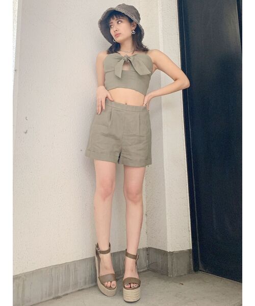 GYDA（ジェイダ）の「【セットアップ着用可】ハイウエストロールアップショートパンツ（その他パンツ・レディース・その他1/カーキ/アイボリー・FREE）」の20枚目の写真