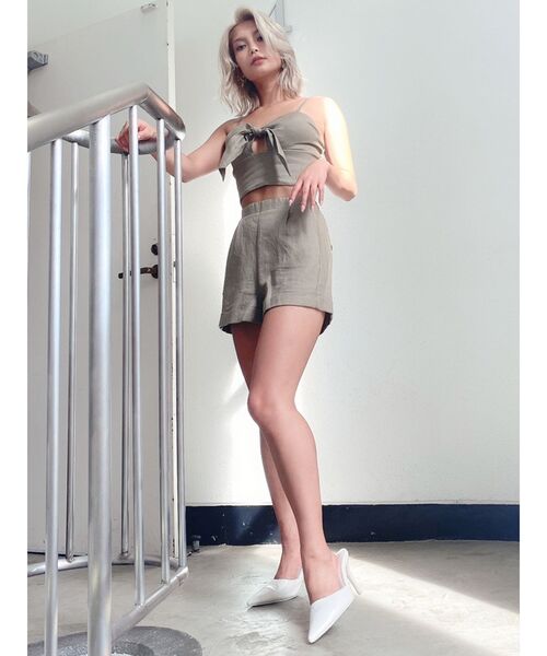 GYDA（ジェイダ）の「【セットアップ着用可】ハイウエストロールアップショートパンツ（その他パンツ・レディース・その他1/カーキ/アイボリー・FREE）」の22枚目の写真