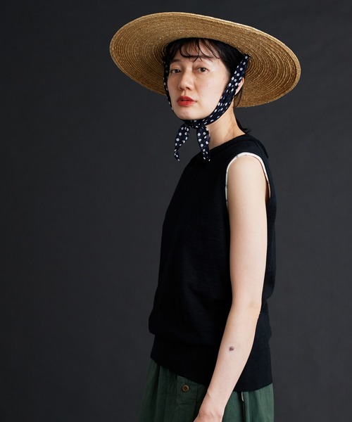 Malle（マル）の「malle ラミー/コットン　衿レース編み　ノースリプルオーバー（ニット/セーター・レディース・ライトグレー/ブラック/ベージュ・FREE）」の21枚目の写真