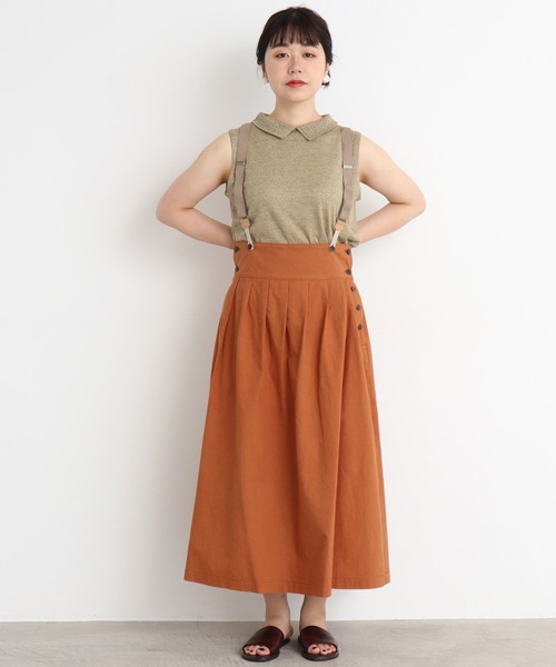 Malle（マル）の「malle ラミー/コットン　衿レース編み　ノースリプルオーバー（ニット/セーター・レディース・ライトグレー/ブラック/ベージュ・FREE）」の4枚目の写真