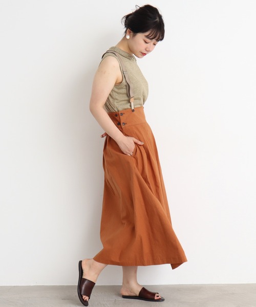 Malle（マル）の「malle ラミー/コットン　衿レース編み　ノースリプルオーバー（ニット/セーター・レディース・ライトグレー/ブラック/ベージュ・FREE）」の5枚目の写真