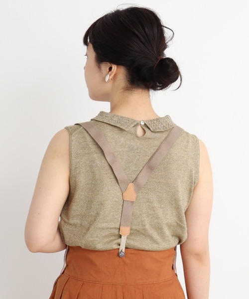 Malle（マル）の「malle ラミー/コットン　衿レース編み　ノースリプルオーバー（ニット/セーター・レディース・ライトグレー/ブラック/ベージュ・FREE）」の8枚目の写真