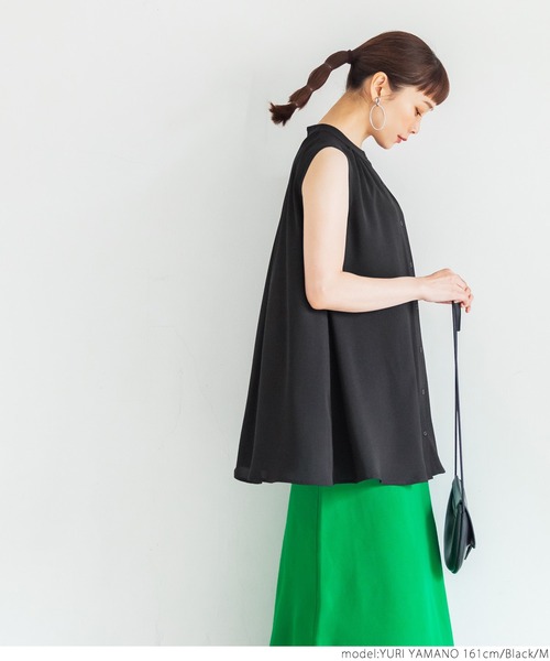 coca(coca)(コカ)の「エステルクロスノースリーブブラウス(シャツ/ブラウス・レディース・ホワイト/ライトブルー/ブラック・M/L)」の11枚目の写真