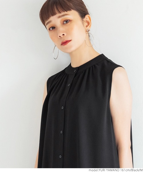 coca(coca)(コカ)の「エステルクロスノースリーブブラウス(シャツ/ブラウス・レディース・ホワイト/ライトブルー/ブラック・M/L)」の13枚目の写真