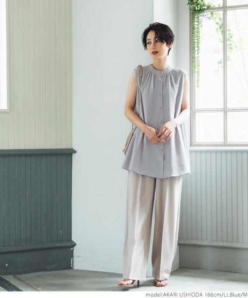 coca(coca)(コカ)の「エステルクロスノースリーブブラウス(シャツ/ブラウス・レディース・ホワイト/ライトブルー/ブラック・M/L)」の18枚目の写真