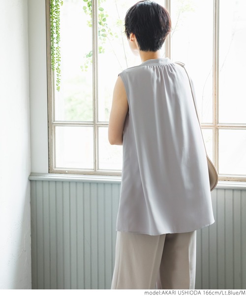 coca(coca)(コカ)の「エステルクロスノースリーブブラウス(シャツ/ブラウス・レディース・ホワイト/ライトブルー/ブラック・M/L)」の19枚目の写真